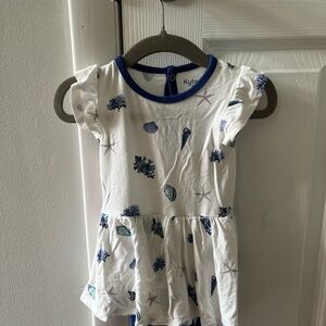Kyte BABY White and Navy Sea Life Dress